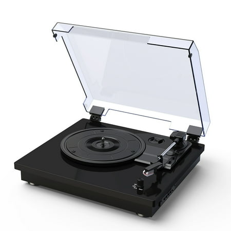 Record Player with Stereo Speakers 3-speed, Turntable LP Phonograph, Hi-Fi, Dust Cover, Anti-Resonance