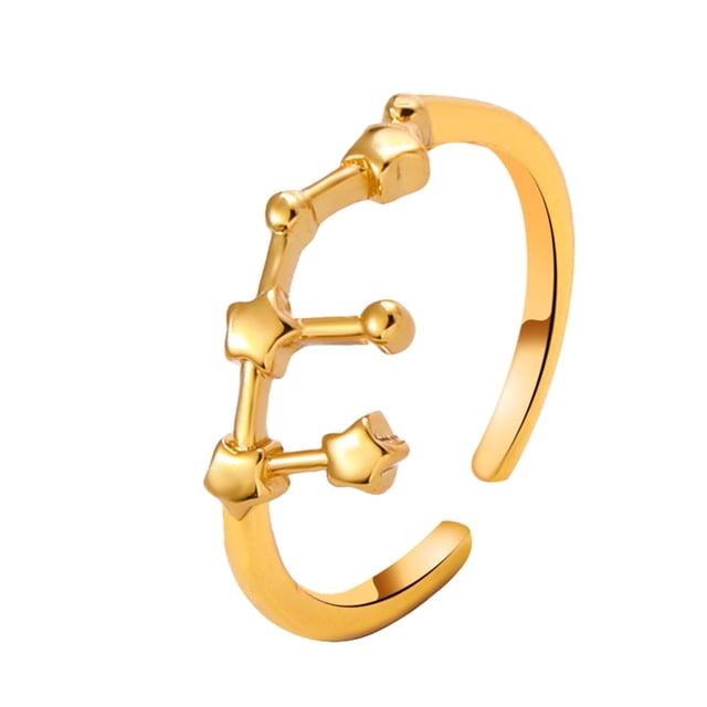 Anillo de estudiante con acabado galvanizado, diseño de apertura ajustable, símbolo de estrella, anillo a juego para pareja, joyería de aleación, regalo