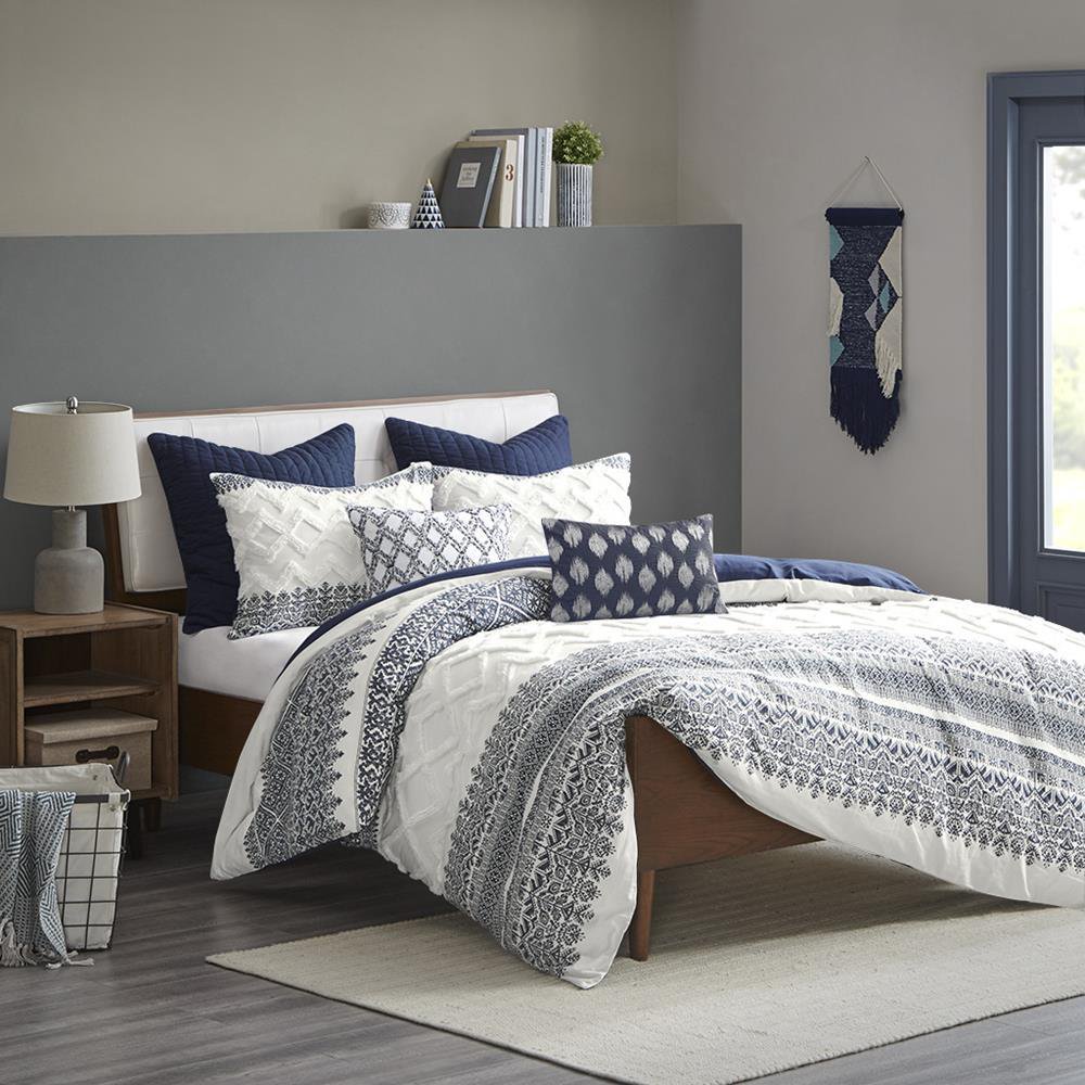 INK+IVY Chevron Chenille/Cotton/Polyester Tufted Comforter Set, Full