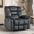 thumbnail image 5 of Bonzy Home Gray Manual Recliner Single Sofa Chair, Wide Backrest with Overstuffed Padded Headrest,Gray, 5 of 7