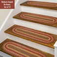 thumbnail image 5 of Homespice Cider Barn Jute Braided Stair Tread 8" x 28" (Set of 13) Oval Red Reversible, Natural Jute Yarn Rustic, Country, Primitive, Farmhouse Style, 5 of 8
