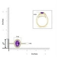 thumbnail image 4 of ANGARA Natural 1.15 Ct. Amethyst with Diamond Halo Ring in 14K Yellow Gold for Women (Ring Size: 3), 4 of 9