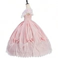 thumbnail image 3 of Women's Pink Victorian Rococo Dress Deluxe Off Shoulder Prom Ball Gown, 3 of 7