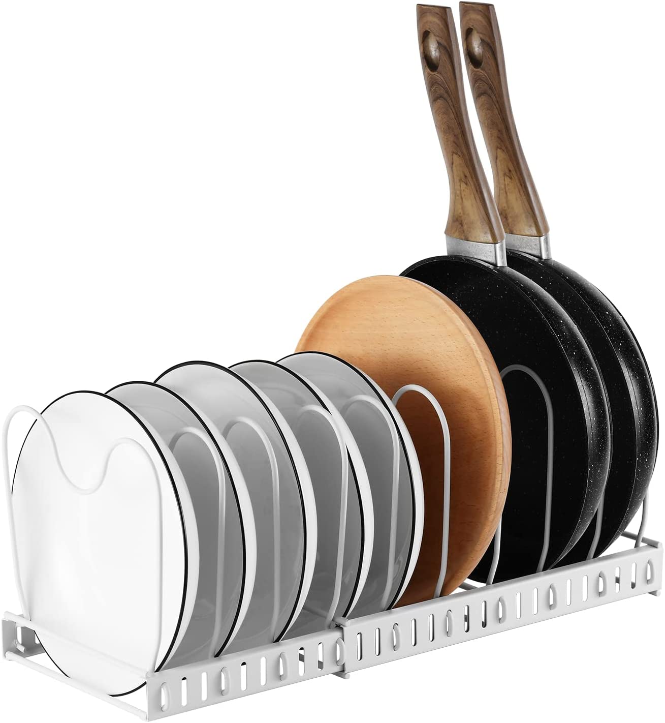 Torubia Expandable Pot and Pan Organizers Rack,10 Adjustable Dividers