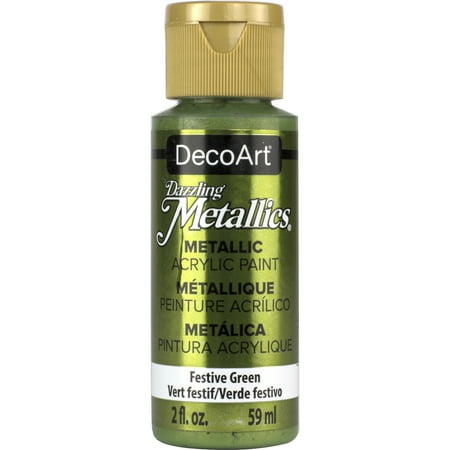 UPC: 0766218029546 | DecoArt Dazzling Metallics Acrylic Paint 2 oz. Festive Green