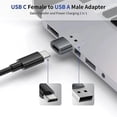 thumbnail image 2 of Adaptador USB-C a USB-A, convertidor USB C, conector USBC compatible con Apple iPhone 14/13/12/11/Pro/Max/Plus/Mini/AirPods/iPad/Watch, (4, negro), 2 of 5