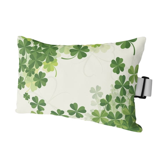 St. Patrick's Day Outdoor Pillows for Chaise Lounge Chair Waterproof Lumbar Pillows with Insert&Strap Beach Headrest Pillow Green Lucky Shamrock Spring Country Pillow for Patio Pool 11"x16"