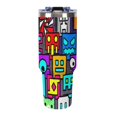 thumbnail image 2 of Geometry Dash 40 Oz Tumbler with Handle And Straw, Stainless Steel Double Wall Vacuum Insulated Coffee Cup Travel Mug for Gym, Outdoors, Commute, Work, 2 of 8