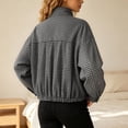 thumbnail image 5 of Women's Plaid Zip Front Jacket Collar Long Sleeve Lightweight Fall Coat, 5 of 9