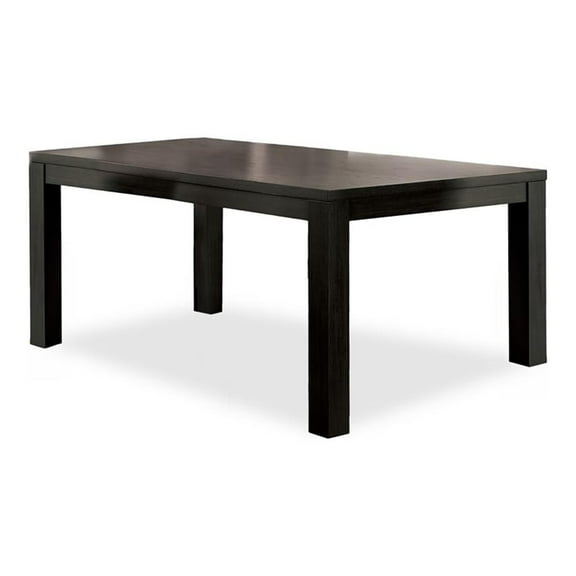 Bowery Hill Transitional Wood Rectangle Dining Table in Black