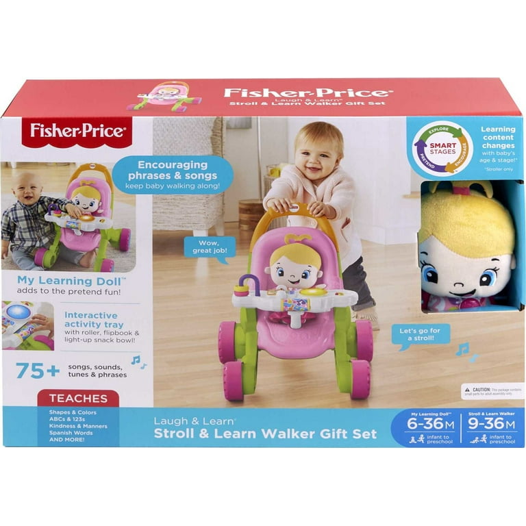 Fisher-Price Laugh & Learn Baby & Toddler Toy, Pull & Play Learning Wagon  with Smart Stages & 4 Pieces for Ages 6+ Months