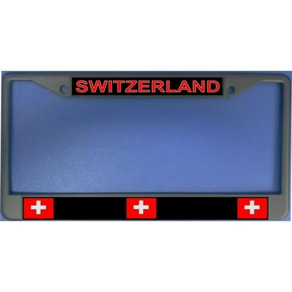 212 Main LPO1716 6 x 12 in. Switzerland Flag Photo License Plate Frame, Free Screw Caps