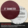 thumbnail image 3 of ProductionShop Premium 9" Red Hook & Loop Sanding Discs, 30 Disc Variety Pack, Grits 60, 80, 120, 150, 180, 220 - Sandpaper for Drywall Power Sander, Woodworking Sand Auto Car Paint, 3 of 6