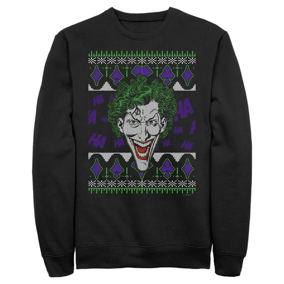 Men's Batman Joker Sweater  Sweatshirt Black 3X Large