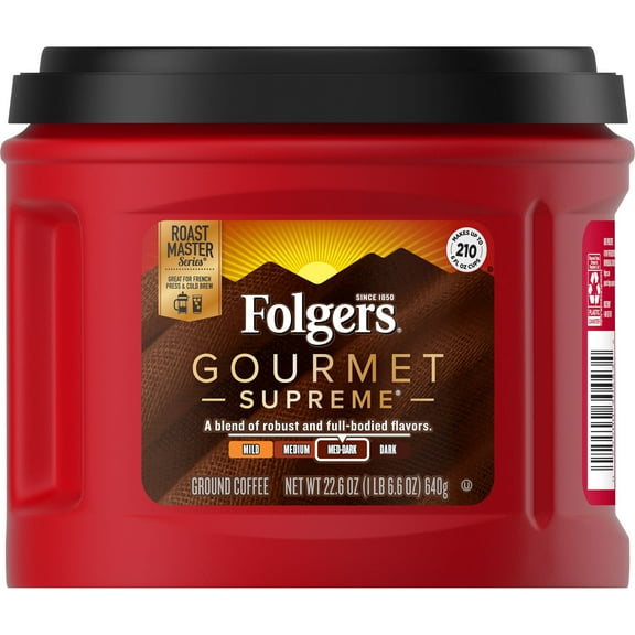 Folgers Gourmet Supreme Ground Coffee, 22.6 Oz (Pack of 32)