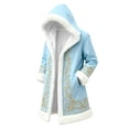 thumbnail image 6 of Christmas Men's Santa Trench Coat Trendy Plush Coats Long Peacoats Xmas Long Hooded Cardigans Light Blue S, 6 of 6