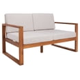 thumbnail image 3 of SAFAVIEH Emiko Outdoor Patio Loveseat Bench, Natural/Light Grey, 3 of 11