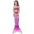 thumbnail image 1 of Girls Mermaid Tail Swimsuit Bikini Set Swimwear Swimming Costume Bathing, 1 of 5