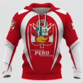 thumbnail image 3 of Sudadera con capucha con estampado 3D de la bandera de Perú para hombres y niños, sudadera informal deportiva de manga larga, sudadera con capucha con gráfico del emblema de Perú, 3 of 5