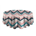 thumbnail image 5 of Colorful Geometric Striped Pattern Round Tablecloth 60"x60",Wrinkle Wipeable Table Cloth for Kitchen Dining Room Picnic Patio Party, 5 of 6