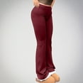 thumbnail image 6 of Bcresic Butt Lifting Flare Leggings Women Tummy Control Trouser Wide Leg Flared Yoga Pants High Waist Casual Pant,01_Wine,XX-Large, 6 of 7