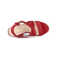 thumbnail image 4 of BLISSFUL STEP Women's Shoes Crisscross Ankle Strap Espadrille Wedge Sandals Red 8.5, 4 of 7