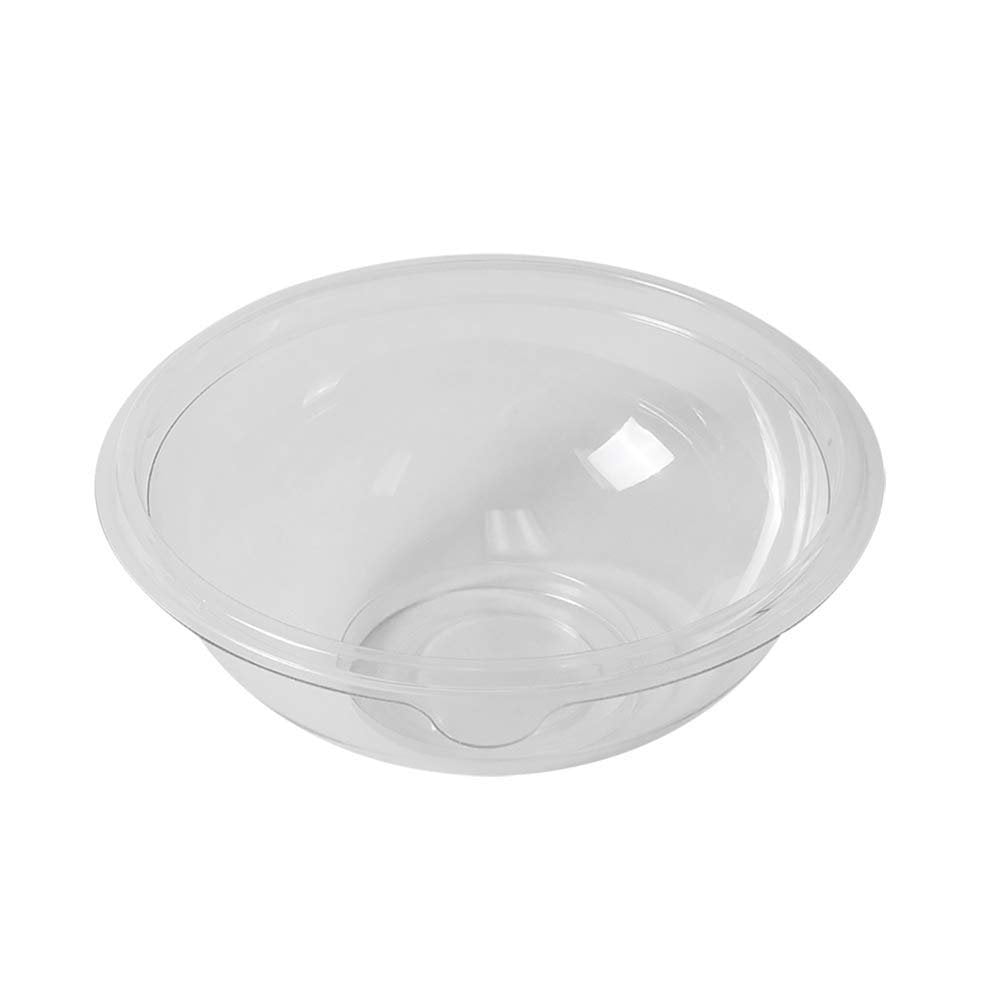 BKIND Bundle of Clear Round PET Plastic Salad Bowls with Lids Pack