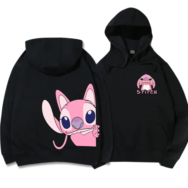Sudadera con capucha de Disney para mujer, sudadera de dibujos animados con letras de monstruo y Ángel, jersey bonito Harajuku Unisex con bolsillo