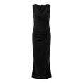 thumbnail image 3 of Gibobby Vestidos largos de fiesta Vestido elegante con cinturón de noche y hombros descubiertos para mujer, vestido de fiesta festivo con detalle de abertura atada(Negro,G), 3 of 5