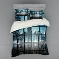 thumbnail image 2 of Ambesonne City Bedding Set 3 Pcs, New York at Night Scenery, Twin XL, Black and Dark Blue, 2 of 3