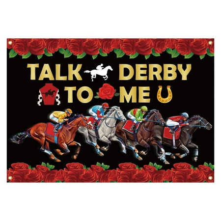 Image of Yubnlvae Holiday Part Horse Racing Festival Party Decoration Background Banner Rose Horse Racing Background Cloth Photography Background
