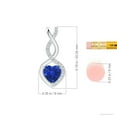 thumbnail image 5 of Angara Natural Blue Sapphire Necklace for Women in 14K White Gold (Size-6mm) - September Birthstone Jewelry | Blue Sapphire Heart Pendant, 5 of 10