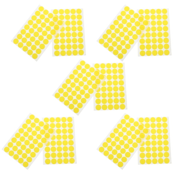 LOLIPPYY Yellow Round Dot Stickers with Rounded Corners for Efficient Labeling and Sorting