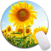 Sunflowers Mouse Pad,Waterproof Circular Small Round Mousepad Non-Slip Rubber Base MousePads for Office Home Laptop,
