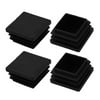 Unique Bargains 4 pcs 32mm x 32mm Pipe Tube Insert Chair Leg Cap Black Plastic Tubing Plug