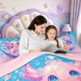 thumbnail image 5 of Manfei Underwater Axolotl 7pcs Queen Bedding,Aquatic Amphibian Print Bedding Comforter Set Queen,Pink Reversible, 5 of 7