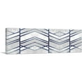 thumbnail image 1 of ARTCANVAS Art Deco Blue Lines on White Gray Panoramic Canvas Art Print - Size: 60" x 20" (1.50" Deep), 1 of 9
