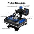 thumbnail image 5 of Blue Heat Press Machine 8 in 1, 12 x 15 Inches Sublimation Transfer Printer, Digital Precise LCD Control Printing, 360 Swing Away Vinyl Transfer Printer for T-Shirts, Canvas Bag, Pillow, Banner, 5 of 7