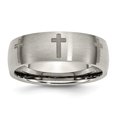 thumbnail image 1 of Titanium Cross 8mm Ring Man Religious Wedding Designed  For Dad Mens  For Him, 1 of 11