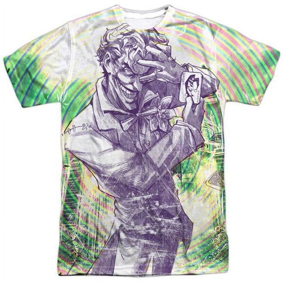 Batman Men's  Mad Mad Swirl Sublimation T-shirt White