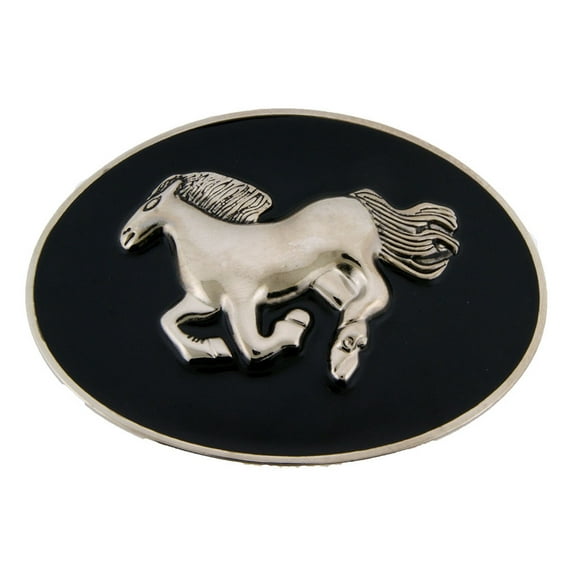 Horse Running Belt Buckle Silver Black Finished Girly Cowgirl Western Rodeo Friend Gift Costume Accessory Fashion new Big