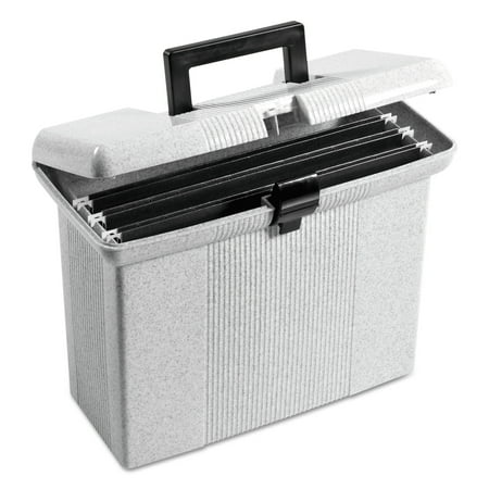 Pendaflex Portable File Boxes, Letter, Plastic, 14-7/8 x 6-1/2 x 11-7/8, Granite -PFX41737