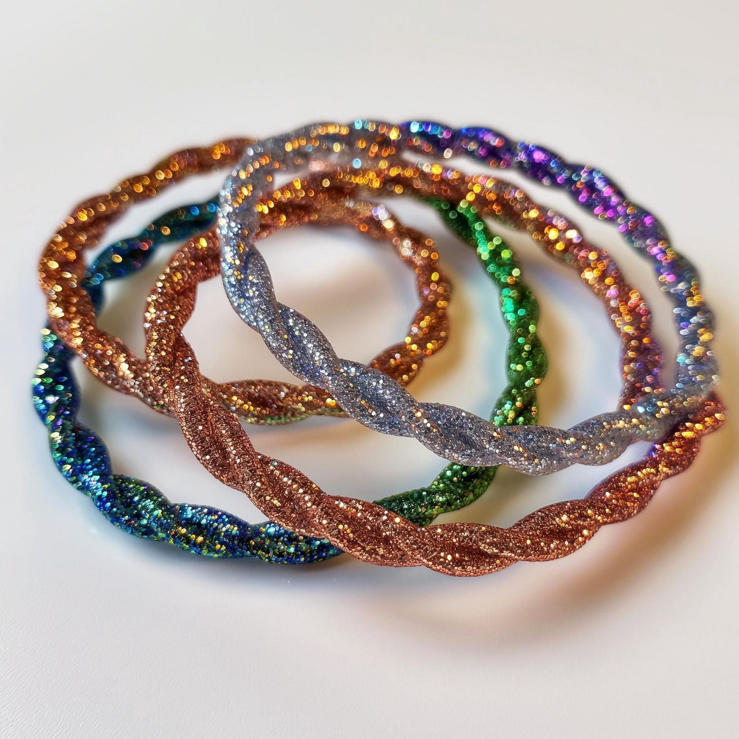 TINY HANDS Elastic Cords, Sparkle Colours, 5 pcs, Age 6+, Kids, DIY Crafts