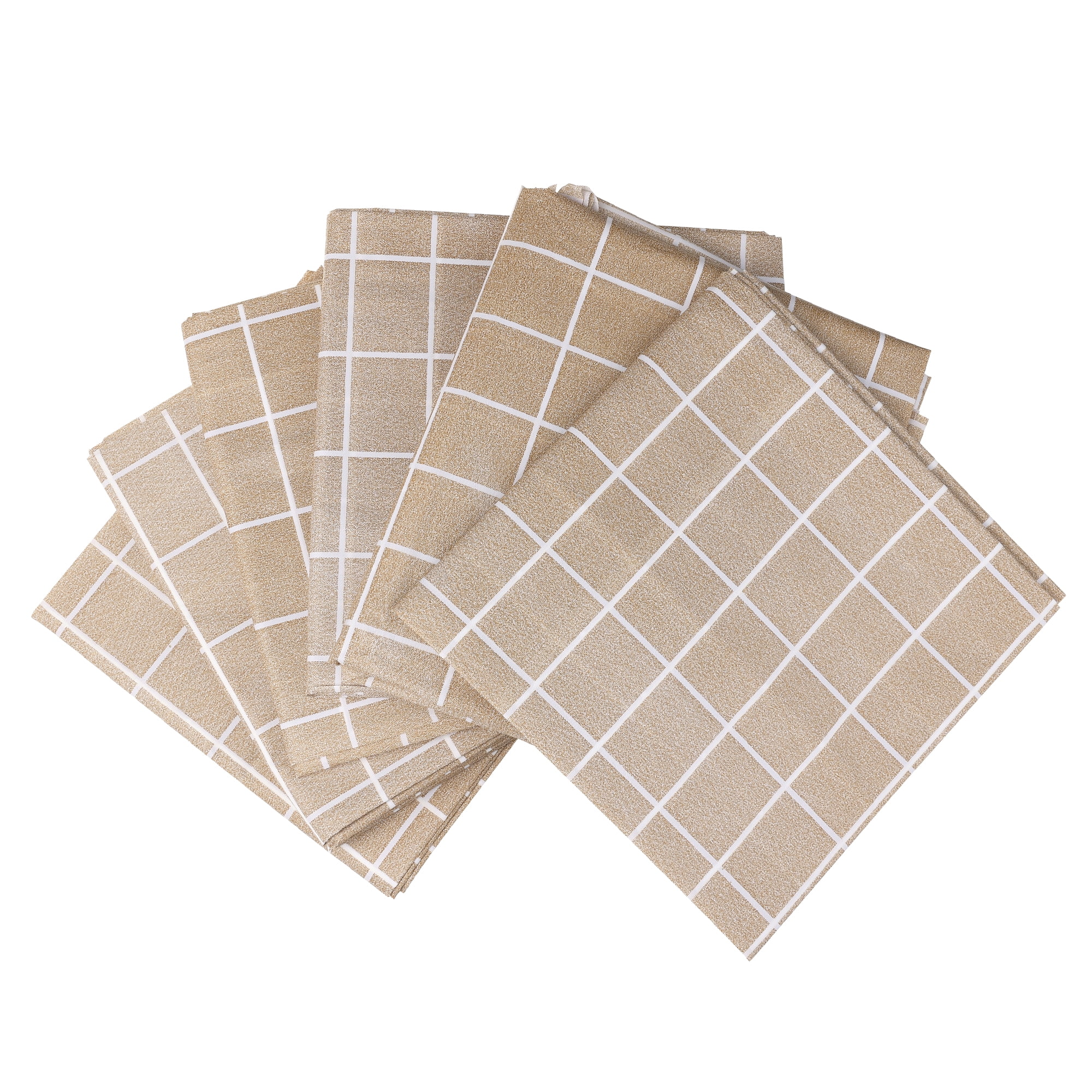 Unique Bargains 6 Pcs Rectangle Wrinkle Waterproof Plastic Table Cover Tablecloth Coffee 54"x54"