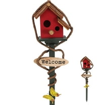 Outdoor Garden Bird House with Pole 1 Set Decorative Bird House for Park Stake