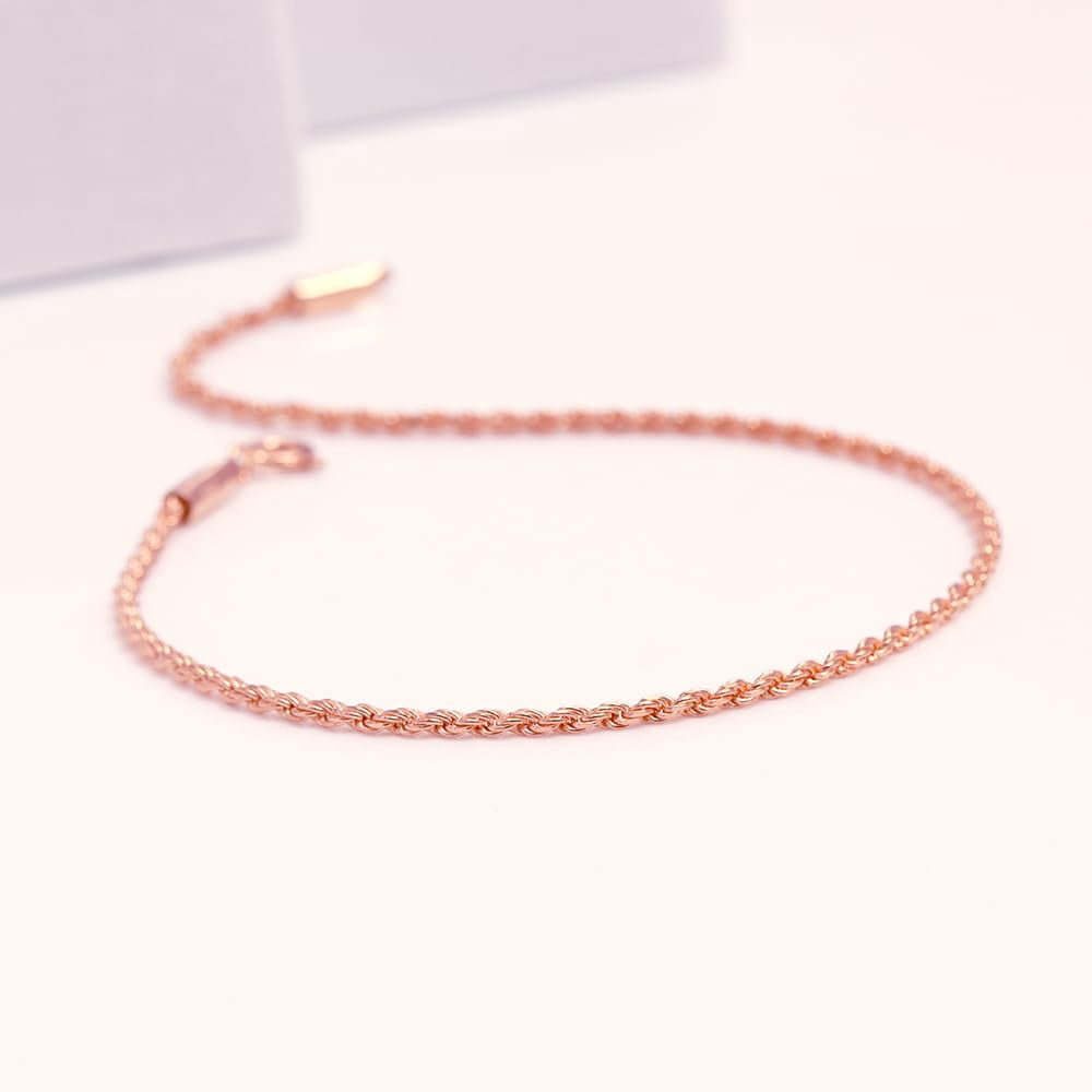 LeCalla 925 Sterling Silver Wave Ocean Sea Adjustable Anklet for Teen Women