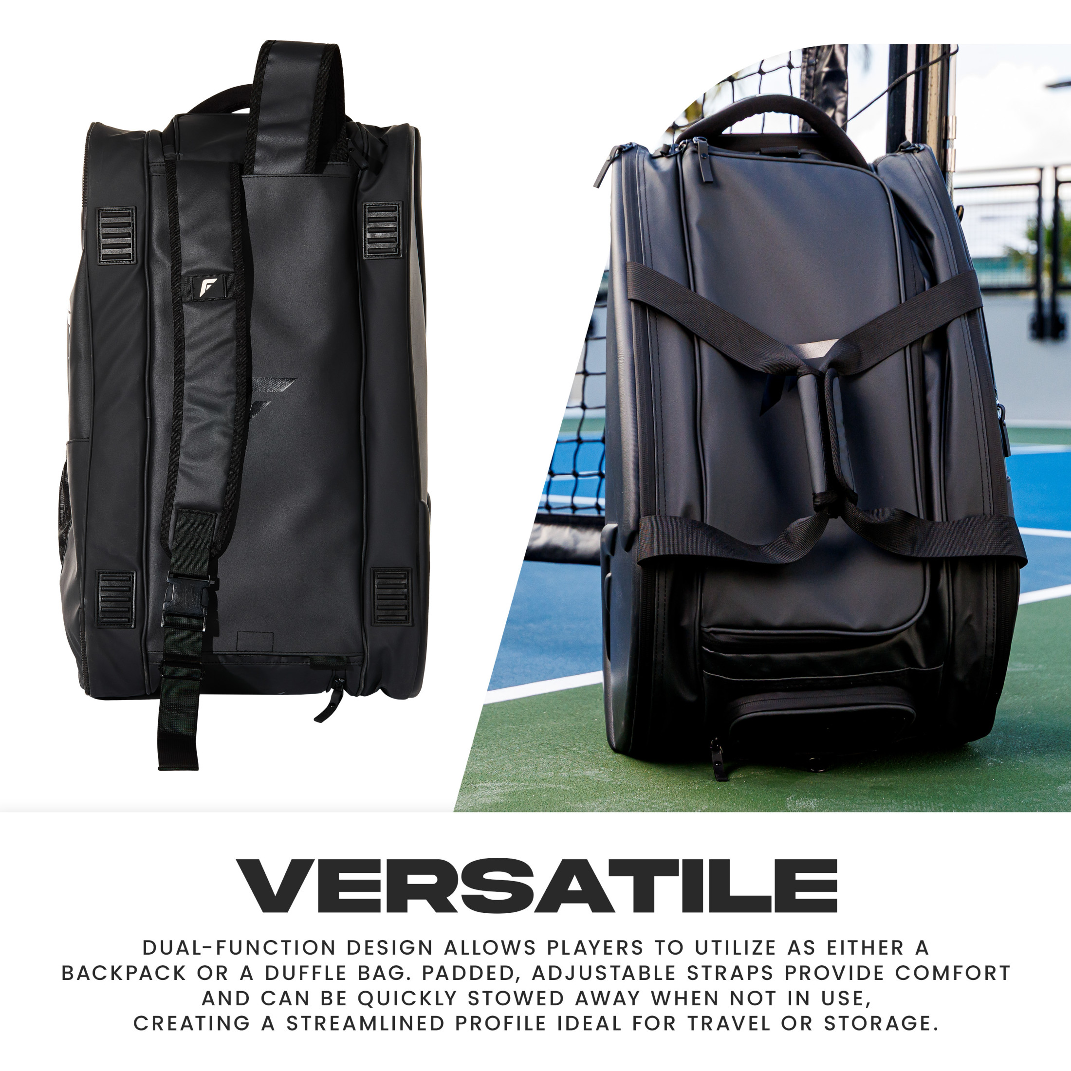 Franklin Sports Pro Series Bag II - Professional Pickleball Bag - Duffle/Backpack - Premium Storage - Charcoal