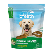 TropiClean Fresh Breath Dental Sticks for Large Dogs (25+ Pounds), 8ct, 8oz - Made in USA - Removes Plaque & Tartar