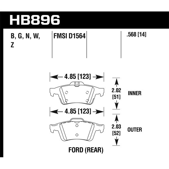 Hawk Performance Hb896n.568 Hp Plus Disc Brake Pad Fits 16 18 Focus Fits select: 2018 FORD FOCUS, 2017 FORD FOCUS SE