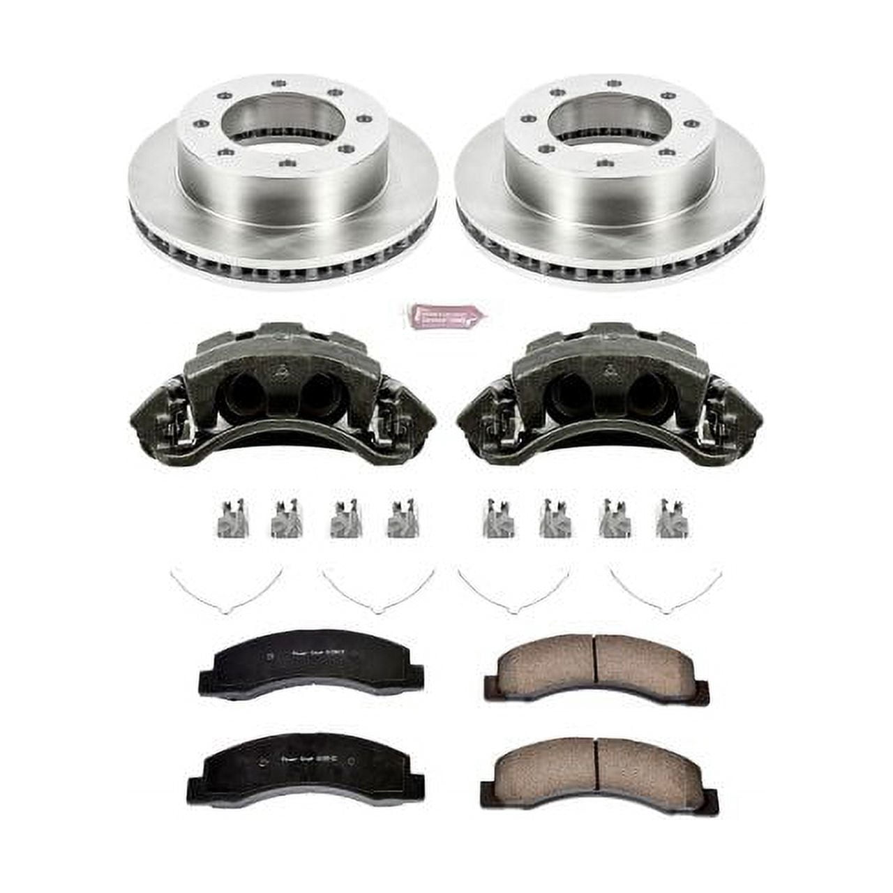 PowerStop Front Stock Replacement Brake Pad and Rotor Kit with Calipers Fits: FORD Select Models KCOE1885